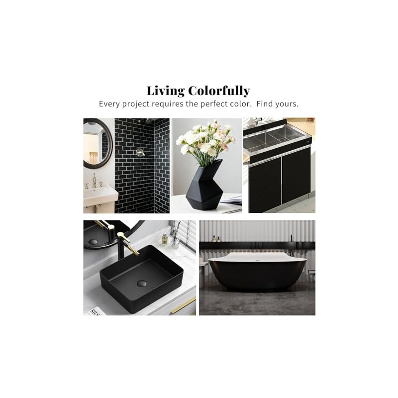 Black Spray Tub and tile Paint 450ml*2 Pack,Bathroom Wallpaper,Bathtub and