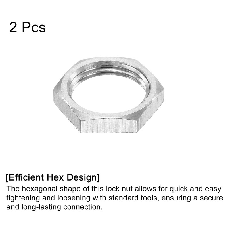 QUARKZMAN G3/8 Pipe Fitting Hex Thin Lock Nut Locking Nut
