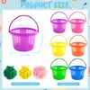 Henjunu 6 x Colourful Easter Baskets, Easter Baskets with Handle,