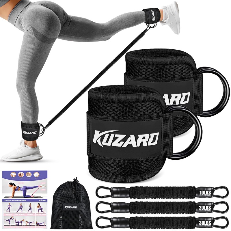 Resistance Bands Set with Ankle Straps, Glutes Workout Equipment, Ankle