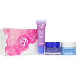W7- Trío de cuidado de labios Sweet Dreams: set de regalo de 3 piezas: mascarilla de labios de noche, bálsamo labial y exfoliante labial, arándano