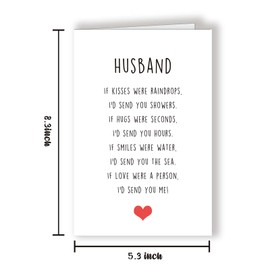 Romantic I Love You Card for Husband, Sweet Send You Me Happy Valentine’s Day Card, Special Anniversary Card for Him