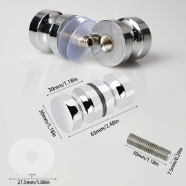 YFJSML Pack of 2 Handle Shower Door, Shower Door Double Button, Door Knob, Shower Door Handle, 304 Stainless Steel Shower Door Knob, Shower Glass Door, Door Handles Bathroom for Shower Door, Glass