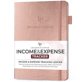 Legend Income & Expense Tracker – Bookkeeping Record Book– Accounting Ledger – Small Business Supplies Account Notebook, 7x10″ (Rose Gold)