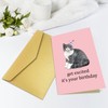 Obbyidk Funny Cat Birthday Card for Friend Family, Cute Birthday