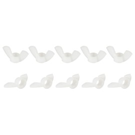 DTGN M10x1.5mm(DxP) Butterfly Wing Nuts - 15Pack - Good for Construction Industry - Nylon Butterfly Wing-Nut - White