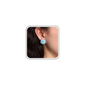 Cimenexe Punk Fluffy Evil Eye Stud Earrings Blue Fluffy Demon Eye Earrings Fluffy Glass Evil Eye Earrings Blue Devil Eye Stud Earrings Jewellery for Women and Girls Gifts, Zinc, No Gemstone