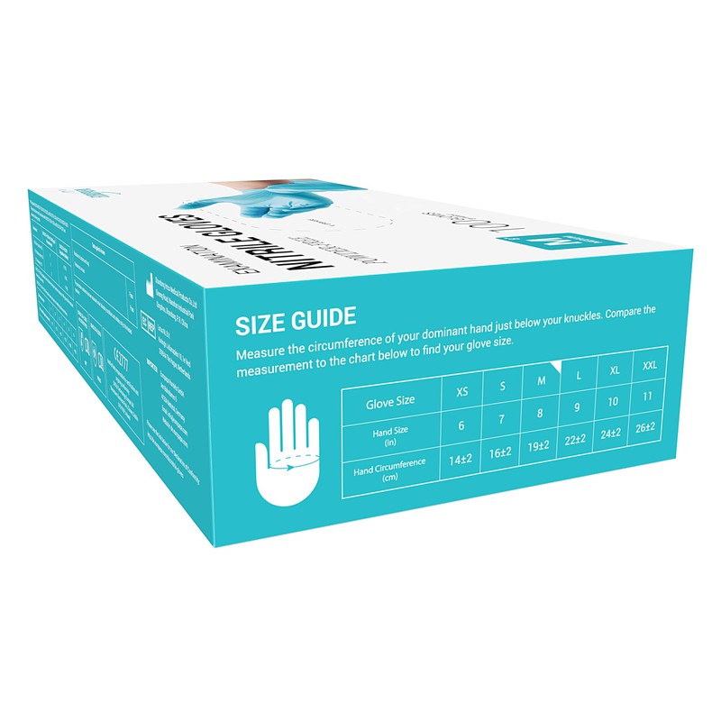 EUROPAPA® Disposable Nitrile Examination Gloves, Powder–Free, Latex–Free, Sterile, Box of