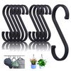 UFOVAOK Pack of 10 S Hooks, Black, S Shaped Aluminium