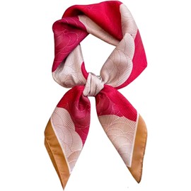 kcctoo 27.5" Mulberry Silk Feeling Head Scarf Women's Fashion Square Neck Satin Scarfs for Bag Hair Scarves Gift