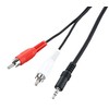 Ross PHSMJ15-RO Stereo Jack To Phono Cable, Black, 3.5 mm