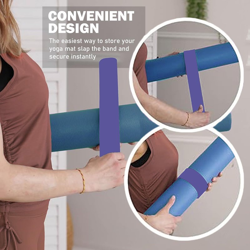 Risipu Yoga Mat Strap Slap Band, One Snap Keep Exercise