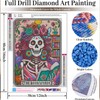 UCVJXDEM Skull Diamond Art Kits for Adults, 5D Skull Skeleton