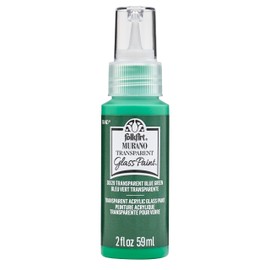 FolkArt Murano Transparent Acrylic Glass Paint, Blue Green, Perfect for Indoor and Outdoor Arts and Crafts Projects, 2 fl oz, 36529