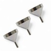 3 x Silver Small Metal filling funnels, Mouth Diameter 2.5cm