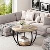 GreenForest Round Coffee Table with Storage, 27.6 inch Small Living