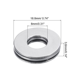sourcing map 2 Pcs AXK0819 2AS Thrust Needle Roller Bearings with Washers, 0.31" ID, 0.74" OD, 0.14" Thk, for Lawn Mower Truck Power Steering, Chrome Steel (ABEC5)