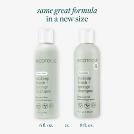 EcoTools Cleanser Shampoo for Makeup Brush/Sponge/Puffs, Remove Makeup & Impurities, Fragrance-Free, No Harsh Chemicals, Vegan & Cruelty-Free, 6 fl.oz./177 ml, 1 Count