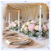 24 Pcs Clear Taper Candle Holders 4'' Tall Candlestick Glass