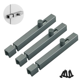 Grey Aluminium Alloy Solid Slide Latch Bolt Heavy Duty Thickened Barrel Door Bolt Concealed Surface Gate Lock Slide Latch(3 Pieces)
