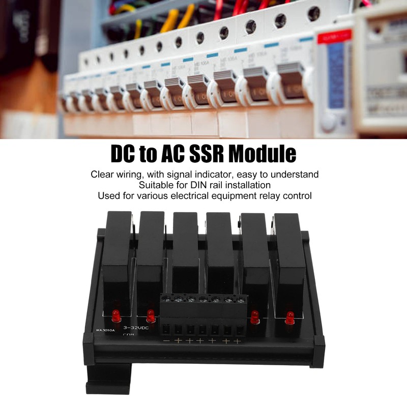 6 Channel DC to AC Solid State Relay 3‑32VDC Input