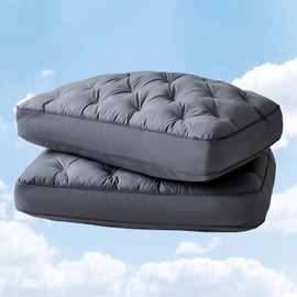 YOUR MOON Extra Soft Support Pillows Queen Size Set of 2, Single Down Alternative Pillow for Sleeping, Fluffy Plush Bed Pillow, Medium Thick Luxury Pillows(Gray)