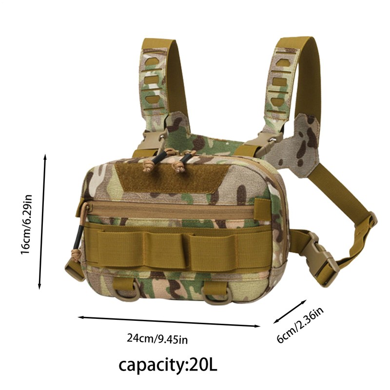 Running Chest Pack,Oxford Cloth Portable Fishing Chest Bag 20L -