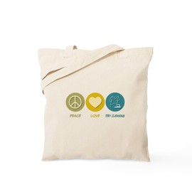 CafePress Peace Love Dry Cleaning Tote Bag Natural Canvas Tote Bag, Reusable Shopping Bag