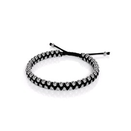 Agalea | Pulsera tejida con bolitas de Plata .925 ajustable para hombre