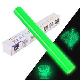 NANAPLUMS Plotter Film Textile, Photoluminescent Iron-On Film, 30.5 x 100 cm Transfer Film Plotter Flex Film for Textiles HTV Vinyl Roll for Clothing and Fabric (Photoluminescent Green)
