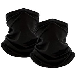 2-Pack Men's Multifunctional Neck Gaiters - Stretchy Face Mask, Neck Warmer, Scarf, and Bandana for Outdoor Sports, Lightweight Sun and Wind Protection, Keep Your Face and Ears Warm (Black)