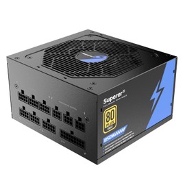 Superer (2025) 1000W Power Supply, PC PSU Computer Gaming Low Noise Black ATX for NVIDIA RTX 20 30 40 Series AMD GPU, (CE Safety Certified), 80 Plus Gold, Full Modular, Silent FDB Fan
