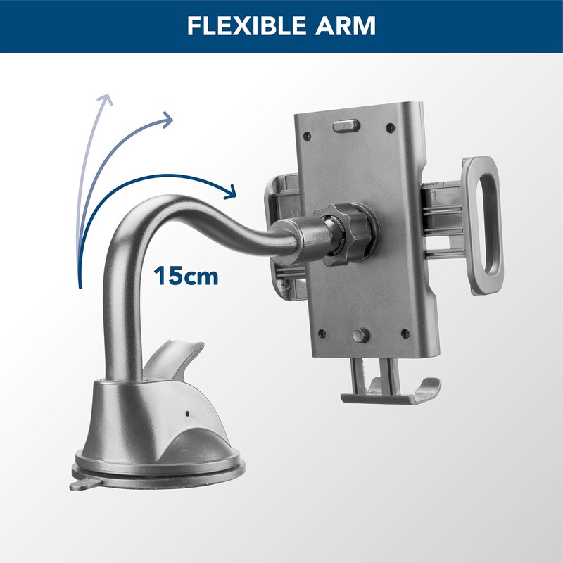 Cellularline | Hug Flexi - Universal | Auto-Smartphone-Halterung mit Saugnapf-Befestigung