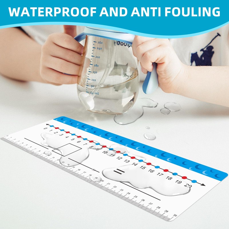 30 Packs Number Line Dry Erase Boards Cards, Double Sided