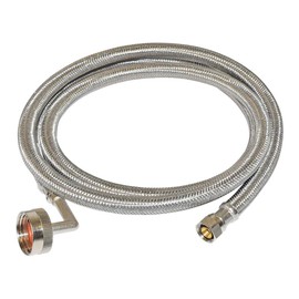 Eastman 41013 Braided Stainless Steel Dishwasher Connector with Elbow, 8 Feet, Silver