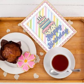 INFUNLY Happy Birthday Clear Stamps and Punches for Card Making, DIY Metal Stamps, Cakes, Silic Stamps, Christmas, Thanksgiving Gifts for DIY Craft, Scrapbooking Decor