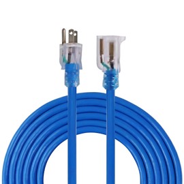 Ultra Explorer Indoor Outdoor Extension Cord Waterproof 25 FT, 12 Gauge Heavy Duty Blue Extension Cord SJTW, Flexible Cold-Resistant 3 Prong Grounded Power Cord for Lawn, Garden, Appliance, UL Listed