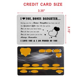 Richesele Bonus Daughter Gifts - Stepdaughter Greeting Card - Christmas Xmas Gifts for Bonus Daughter - Step Daughter Mothers Day Birthday Presents