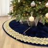 72-Inch Venetian Gilded Christmas Tree Skirt in Velvet with Gold