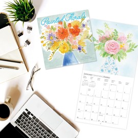 Graphique 2025 Pained Florals Wall Calendar | 12” x 12” | Thick Paper | Home & Office Organizer | Large Monthly Grid | 3 Languages & Marked Holidays | 4 Month Preview Page for 2026