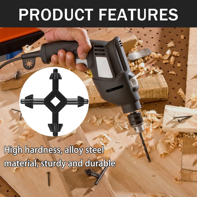 Jawfait 4 in 1 Drill Chuck Key, Professional Drill Chuck