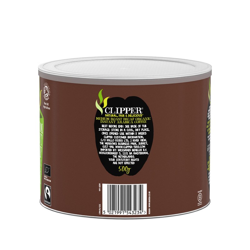 Clipper Organic Medium Roast Decaf Arabica Coffee | Decaffeinated Instant