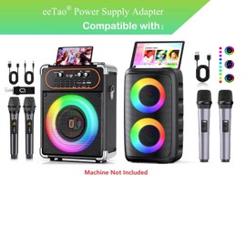 eeTao 5V USBC Charging Cable Compatible with HWWR S68，Peski T-08 T08 Portable Bluetooth Karaoke Machine Battery DC5V USB Type C Power Supply Cord Charger