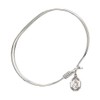 7 inch Oval Eye Hook Bangle Bracelet w/St. Lucy in