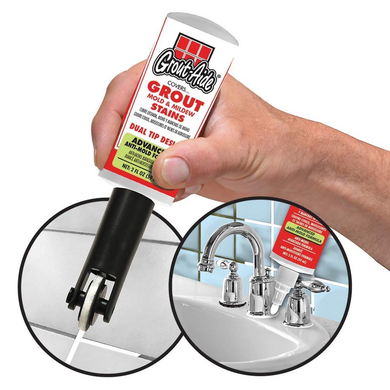 Grout-Aide 2 oz. Bottle with 2-in-1 Applicator, Fiber Nib for