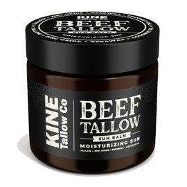 Kine Tallow Co. Moisturizing Tallow Sun Balm, Zinc Oxide Protection, Natural Ingredients with Beeswax and Coconut Oil