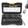 14 Pcs Bolt Extractor Set, Nut Remover Set Locking Wheel
