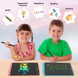 2 Pack LCD Writing Tablet for Kids Toys, HAPPYMATE 8.5 Inch Colorful Erasable Doodle Board Drawing Pad for Kids, Car Trip Educational Toys Christmas Gift for Girls Boys 3 4 5 6 7 8 9 Year Old