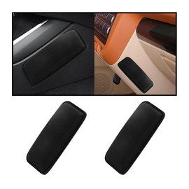 JNNJ Pack of 2 Car Console Pad, Car Door Armrest Cushion and Leg Pads, Leather Knee Pad, Driver's Side Console Knee Support Pad, Car Interior Accessories (Black)