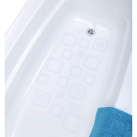 SlipX Solutions Adhesive Square Safety Treads Add Non-Slip Traction to Tubs, Showers & Other Slippery Spots - Design Your Own Pattern (21 Pieces, Reliable Grip, Clear)